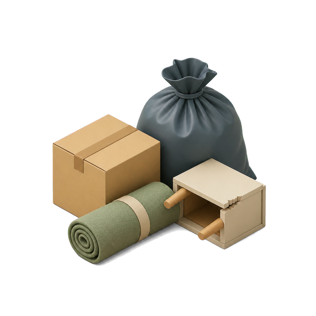 Bagged and mixed household waste